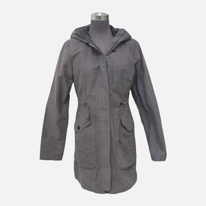 The North Face Parka Women XS Grey Cotton Canvas Faux Fur Lined Hooded Full Zip